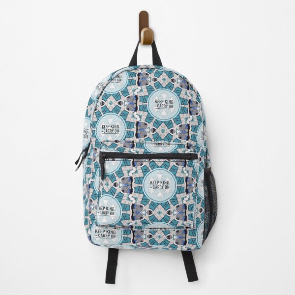 Item preview, Aqua Patterned Keep Kind and Carry On Coronavirus Slogan by Jenny Meehan  designed and sold by Jenny Meehan Art Prints and Patterns  .