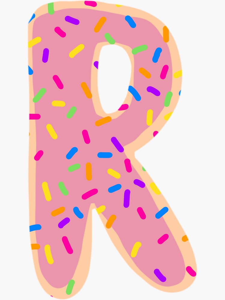 "Sprinkle Donut Letter R" Sticker by Royaaart Redbubble