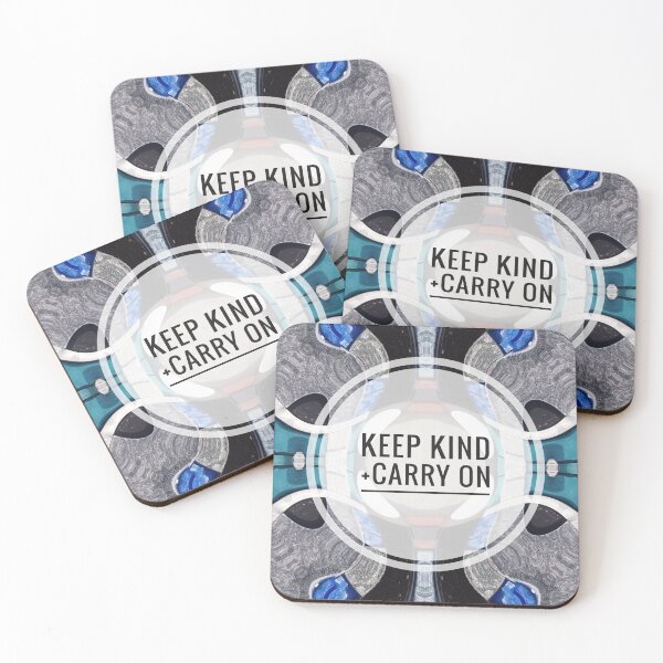 Item preview, White circle centre Patterned Keep Kind and Carry On Coronavirus Slogan by Jenny Meehan  designed and sold by Jenny Meehan Art Prints and Patterns  .
