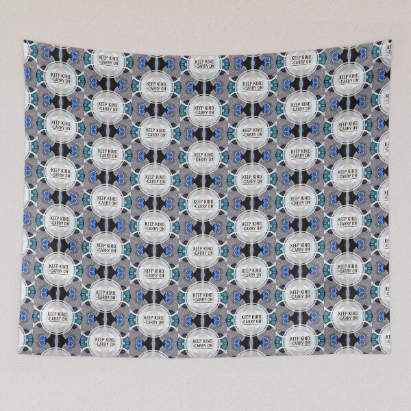Item preview, White circle centre Patterned Keep Kind and Carry On Coronavirus Slogan by Jenny Meehan  designed and sold by Jenny Meehan Art Prints and Patterns  .