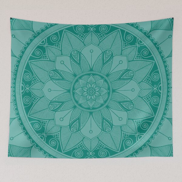 Artikelvorschau, Blaugrünes Mandala 4 entworfen und verkauft von ColorObsession.