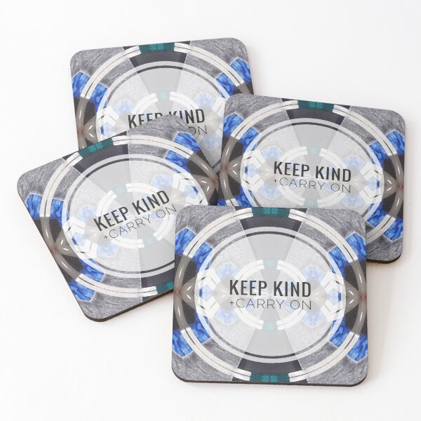 Item preview, White Circle 2 Patterned Keep Kind and Carry On Coronavirus Slogan by Jenny Meehan  designed and sold by Jenny Meehan Art Prints and Patterns  .