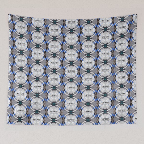 Item preview, White Circle 2 Patterned Keep Kind and Carry On Coronavirus Slogan by Jenny Meehan  designed and sold by Jenny Meehan Art Prints and Patterns  .