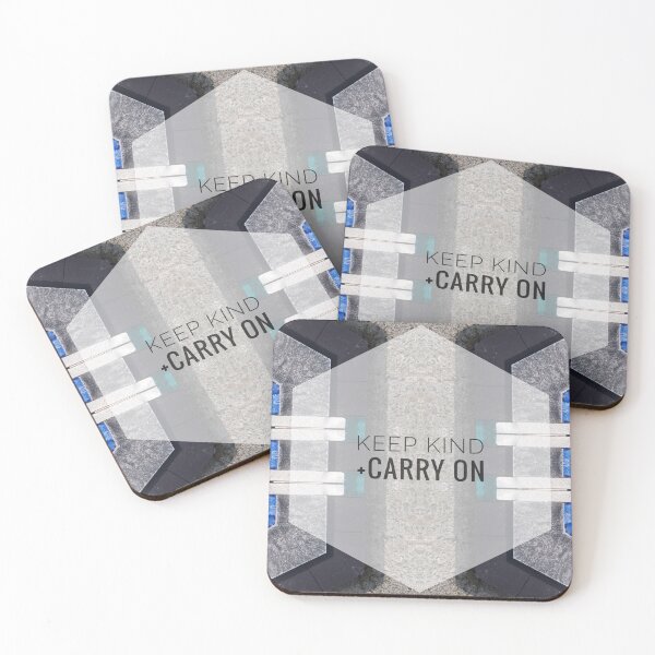 Item preview, Hexagon  Patterned Keep Kind and Carry On Coronavirus Slogan by Jenny Meehan  designed and sold by Jenny Meehan Art Prints and Patterns  .