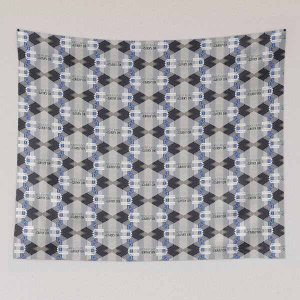 Item preview, Hexagon  Patterned Keep Kind and Carry On Coronavirus Slogan by Jenny Meehan  designed and sold by Jenny Meehan Art Prints and Patterns  .