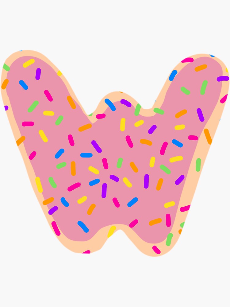 "Sprinkle Donut Letter W" Sticker for Sale by Royaaart Redbubble