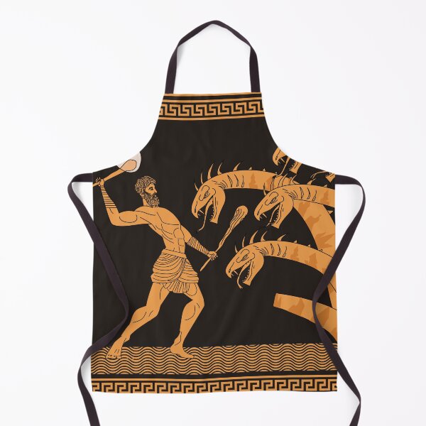 Item preview, black and orange ceramic with hercules fighting the hydra designed and sold by matintheworld ( delcarmat ).