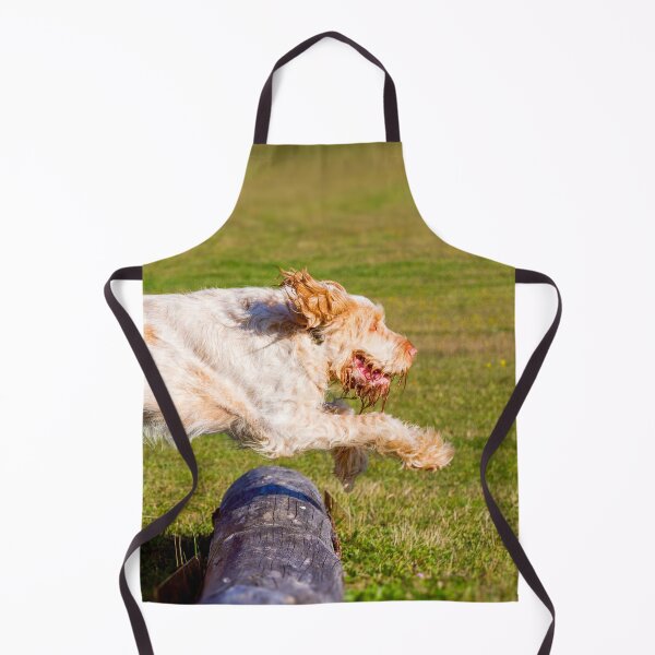 Item preview, Log jumping Spinone by heidiannemorris designed and sold by FOLK ART FUSION by heidiannemorris.