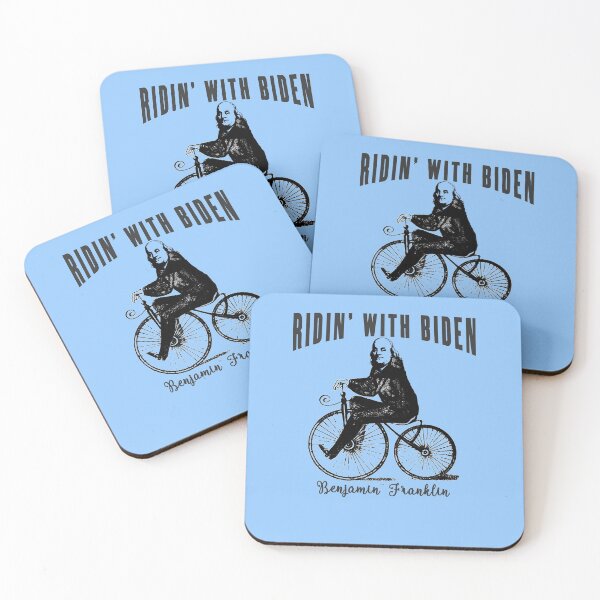 Item preview, Benjamin Franklin on a Bike Ridin with Biden designed and sold by LoveAndDefiance.
