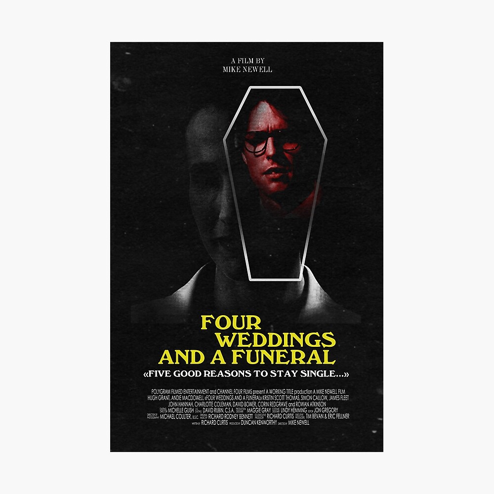 Four Weddings And A Funeral 1994 Classic Horror Poster By Mariaderdesign Redbubble