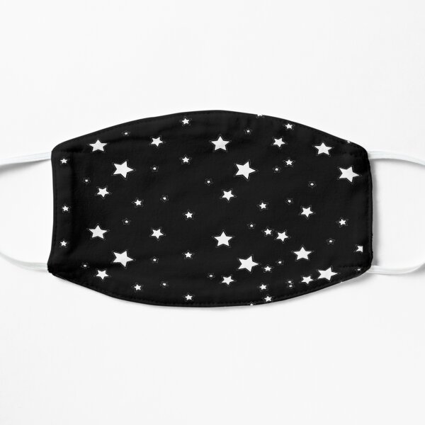Black and White Star Face Mask Flat Mask