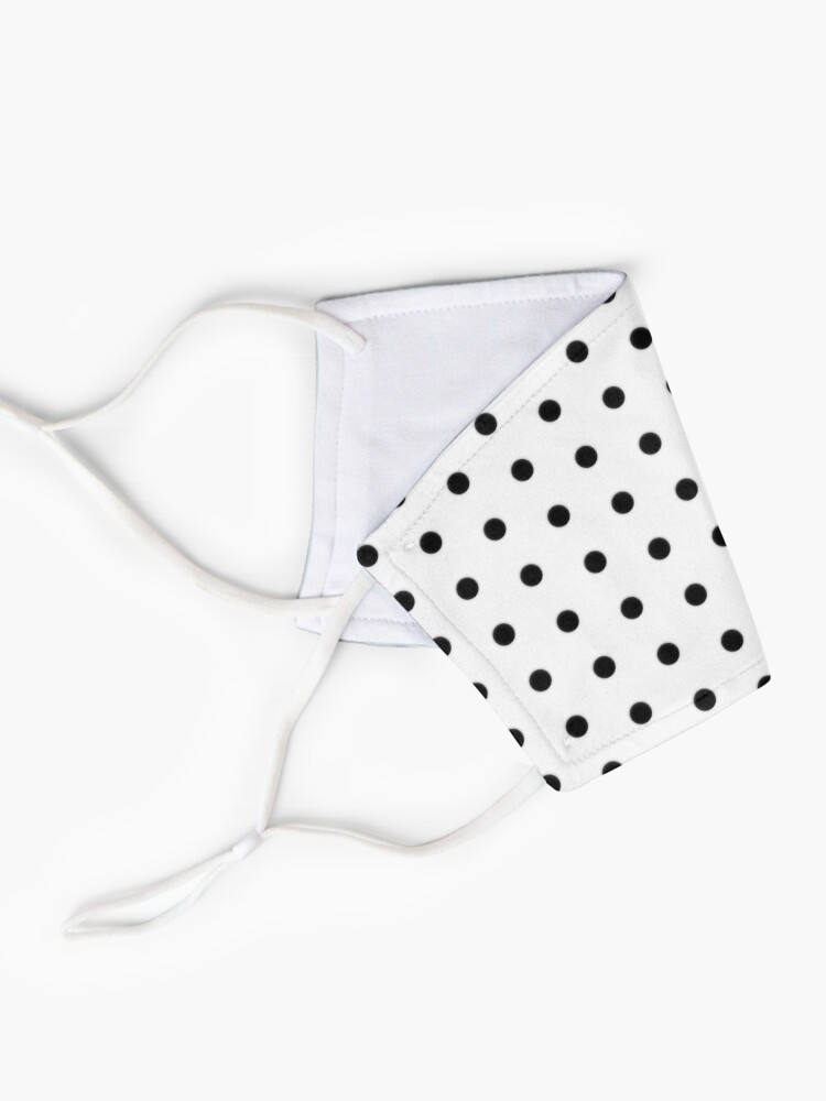 Alternate view of Black Polka Dot Rockabilly Pattern Mask