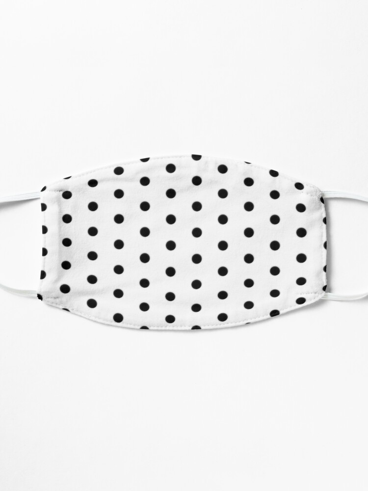 Alternate view of Black Polka Dot Rockabilly Pattern Mask