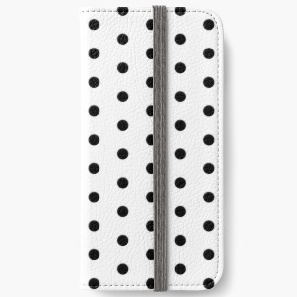 Black Polka Dot Rockabilly Pattern iPhone Wallet