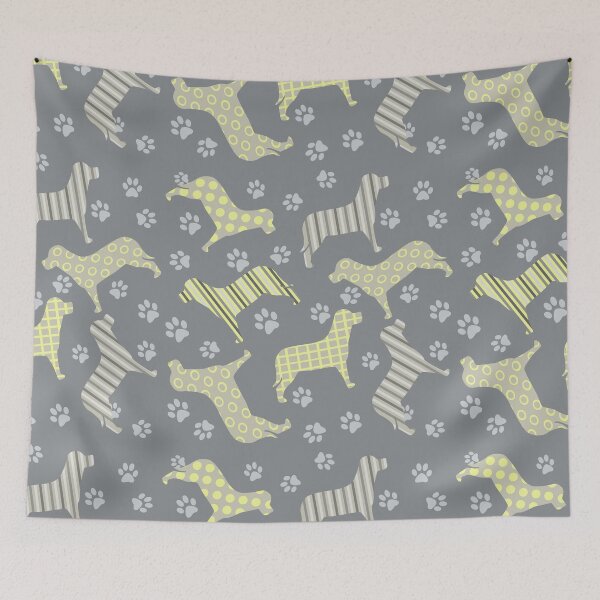 Item preview, Dogs pups and paws in grey tones designed and sold by susanvarleyart.