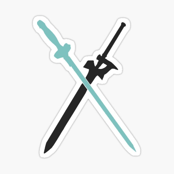 Kirito de doble empuñadura (espadas dobles) - Sword Art Online (espadas de Asuna y Kirito) Pegatina