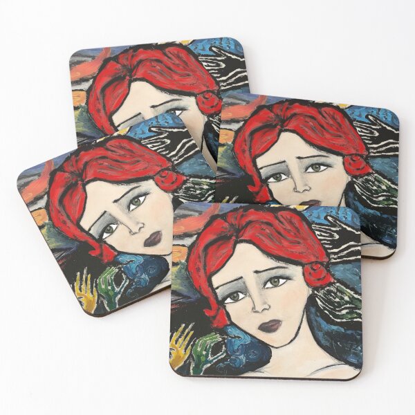 Item preview, The Woman with Red Hair - Original Painting designed and sold by MarcSabuncu.