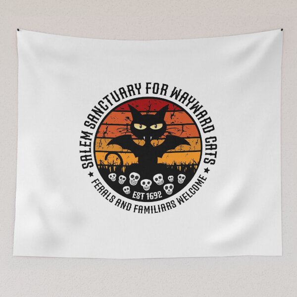 Item preview, Salem Sanctuary for Wayward Cats Ferals and Familiars Welcome Est 1692  designed and sold by CG Studio.