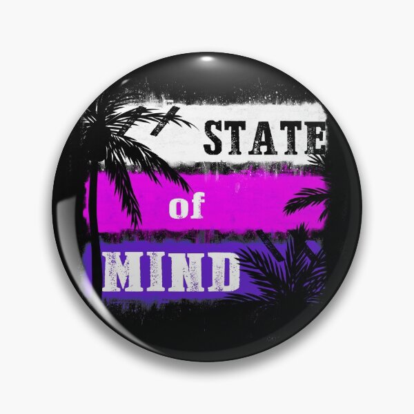 Item preview, State of mind – believe it and you will see it. Lifes a beach – inspirational pink palms & purple spray surf art  designed and sold by originalsusie.