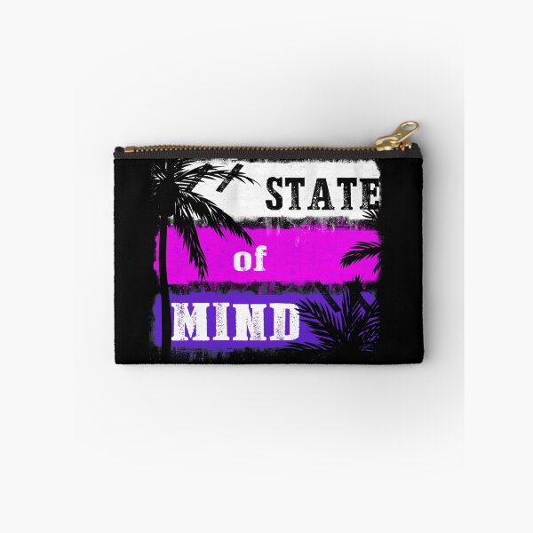 Item preview, State of mind – believe it and you will see it. Lifes a beach – inspirational pink palms & purple spray surf art  designed and sold by originalsusie.