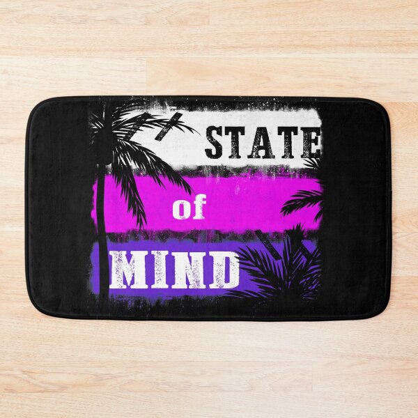 Item preview, State of mind – believe it and you will see it. Lifes a beach – inspirational pink palms & purple spray surf art  designed and sold by originalsusie.