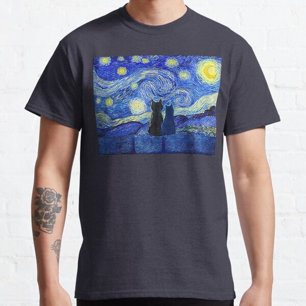 Cats and Starry Night Classic T-Shirt