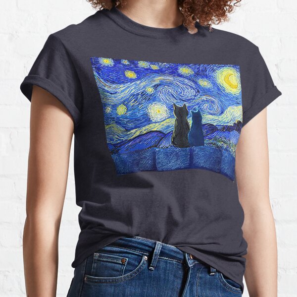 Cats and Starry Night Classic T-Shirt