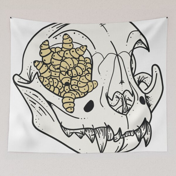 Item preview, Ol Maggot Eye Skull Cat designed and sold by Necrobroth.