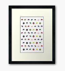 Cute Pokeball Pattern Framed Print