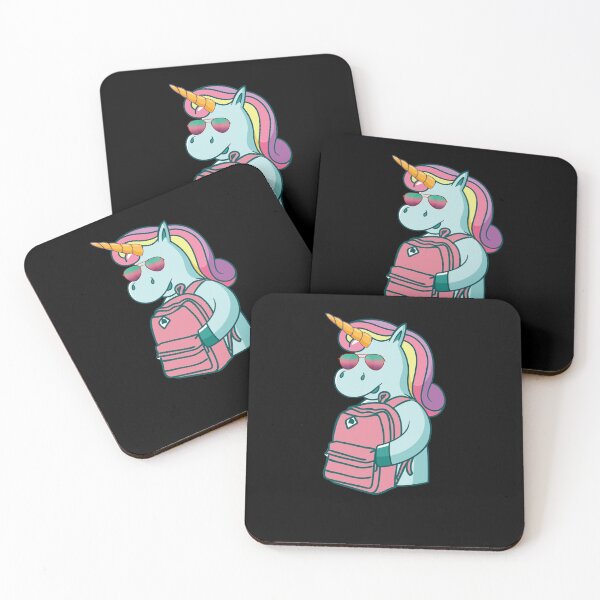 Item preview, Unicorn with backpack university school designed and sold by Dsigns.