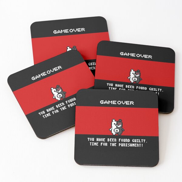 Danganronpa Monokuma Game Over Pin Coasters (Set of 4)