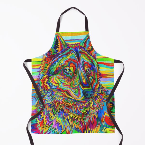 Item preview, Colorful Psychedelic Rainbow Trippy Wolf designed and sold by Rebecca Wang.