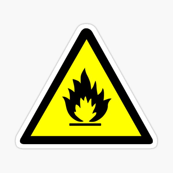 Highly Flammable Plastic Sign OR Sticker WCD75 A6 A5 A4 