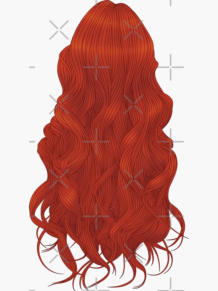 "Long Red Hair" Sticker by MementoMoriArts | Redbubble