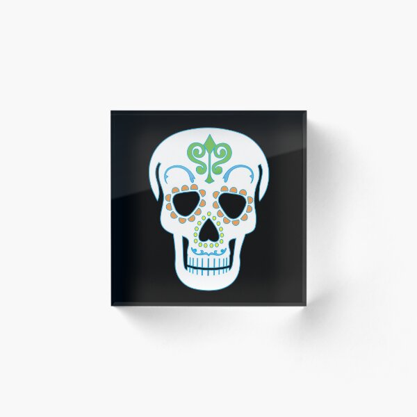 Mr Sugar Skull Acrylic Block