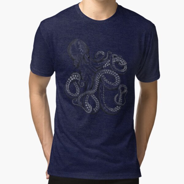 Realistic Octopus - Two Tone Tri-blend T-Shirt
