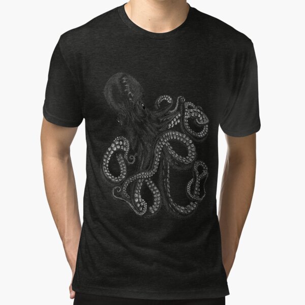 Realistic Octopus - Two Tone Tri-blend T-Shirt
