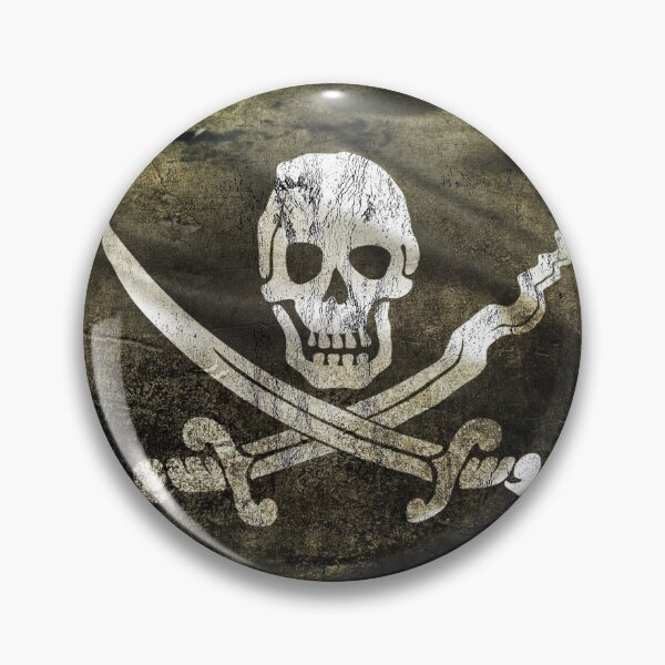 Item preview, Jolly Roger Calico Jack Pirate Flag Skull Sword and Bones Distressed Graphic designed and sold by SpookshowDesign.