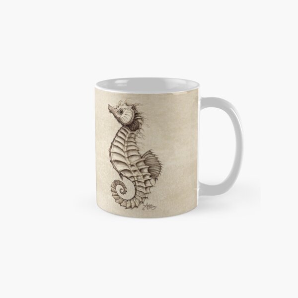 "Fantasy Seahorse" by Amber Marine~ vintage style ink illustration, © 2016 Classic Mug