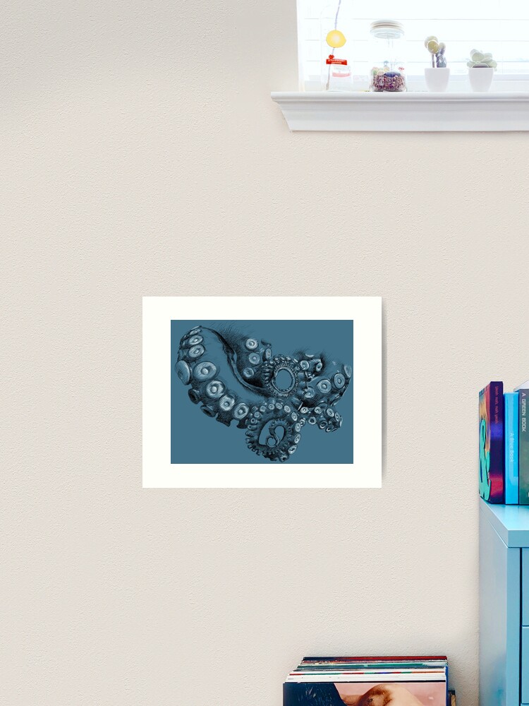 Octopus Tentacle Two-Tone Drawing Art Board Print for Sale by  SuspendedDreams