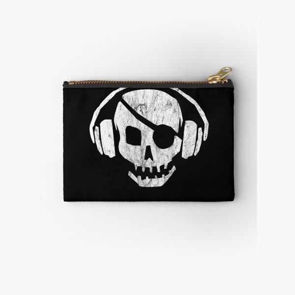 Item preview, Pirate Skull Headphones Jolly Roger Pirate Flag Distressed Graphic designed and sold by SpookshowDesign.
