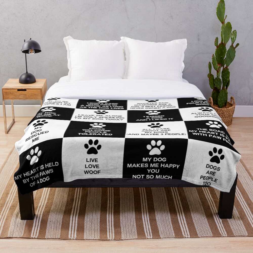 "Dog Lovers Slogans and Sayings" Throw Blanket for Sale by ironydesigns