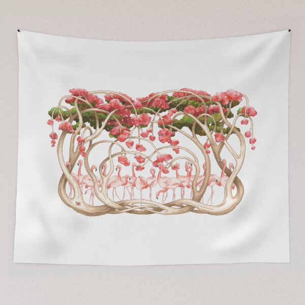 Item preview, Flamencos en los árboles de llamas designed and sold by Elena Leong.