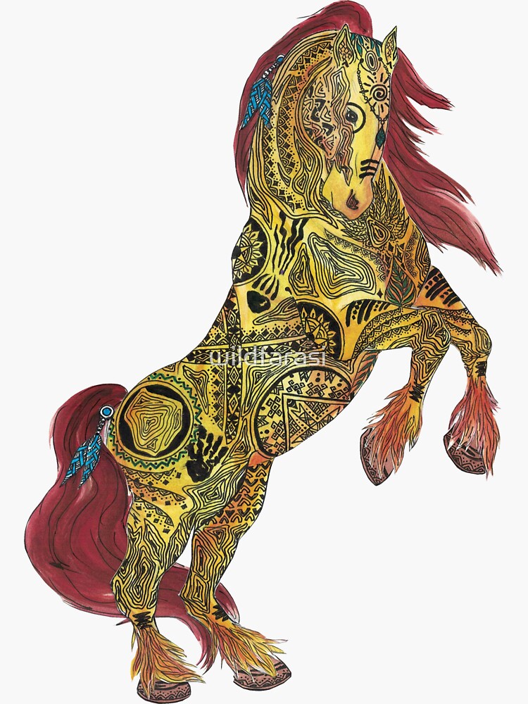 "Kai the ZenHorse" Sticker for Sale by wildfarasi Redbubble