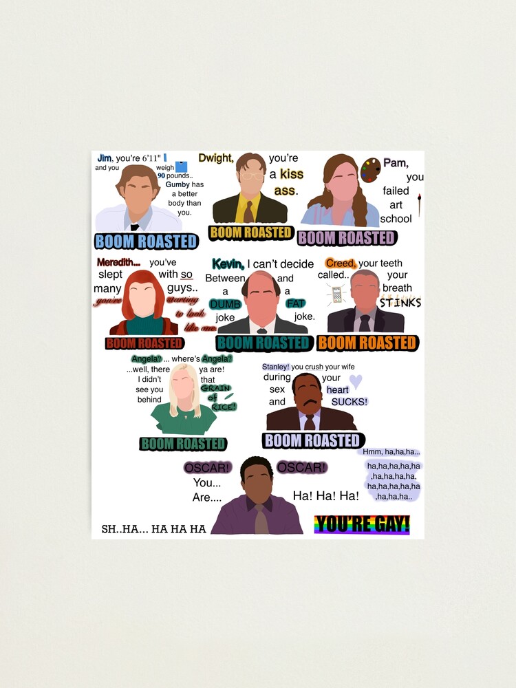 "The Office Boom Roasted Scene" Photographic Print for Sale by