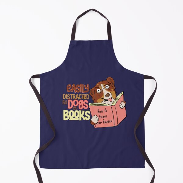 Item preview, Easily Distracted by Dogs and Books Australian Shepherd designed and sold by tinypurpleland.