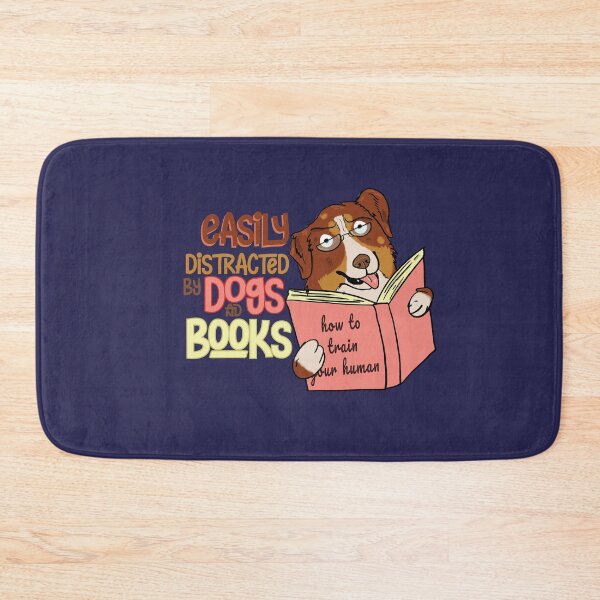 Item preview, Easily Distracted by Dogs and Books Australian Shepherd designed and sold by tinypurpleland.