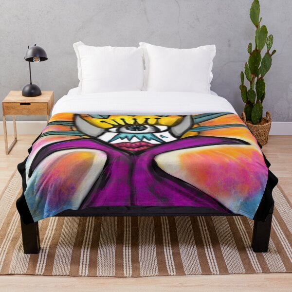 One Eye Cyclop Queen Throw Blanket