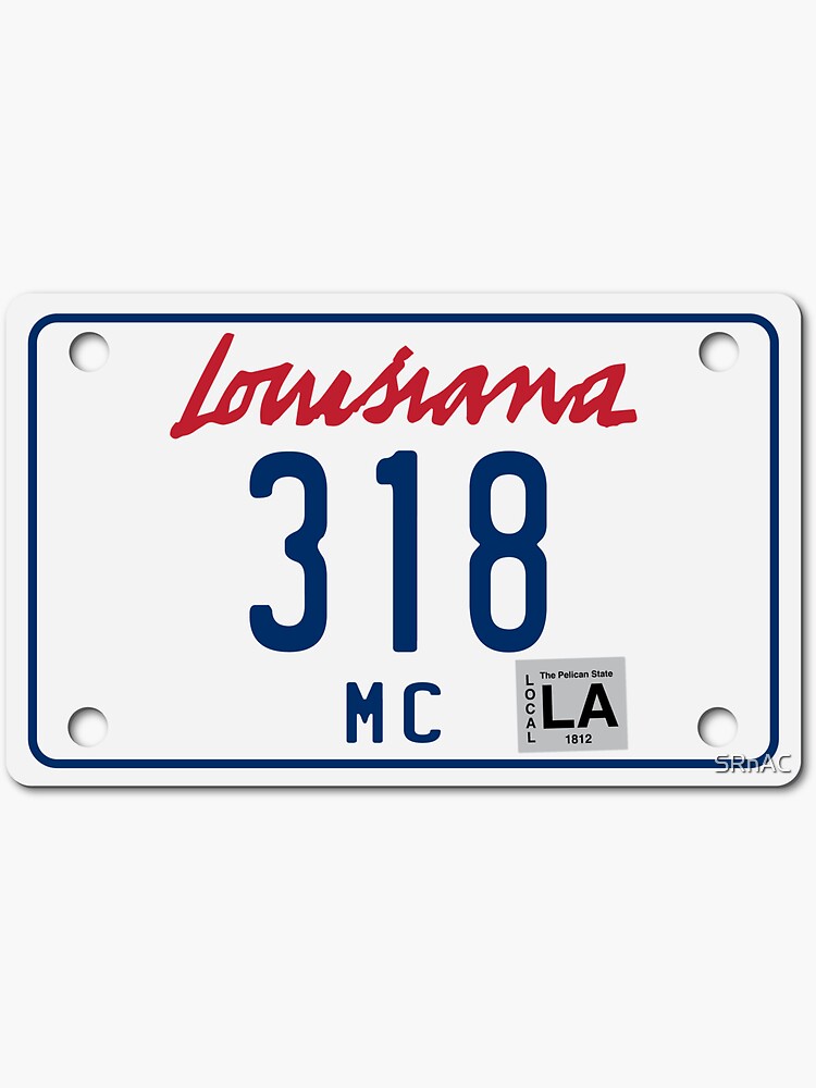 Louisiana Motorcycle License Plate 318 (Area Code 318) by SRnAC