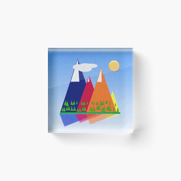 Item preview, Snow-capped multicolor mountains designed and sold by InVisibleColors.